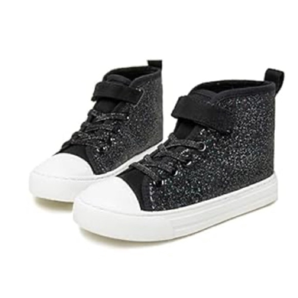NIB Kids Glitter High-Top Sneakers - Black